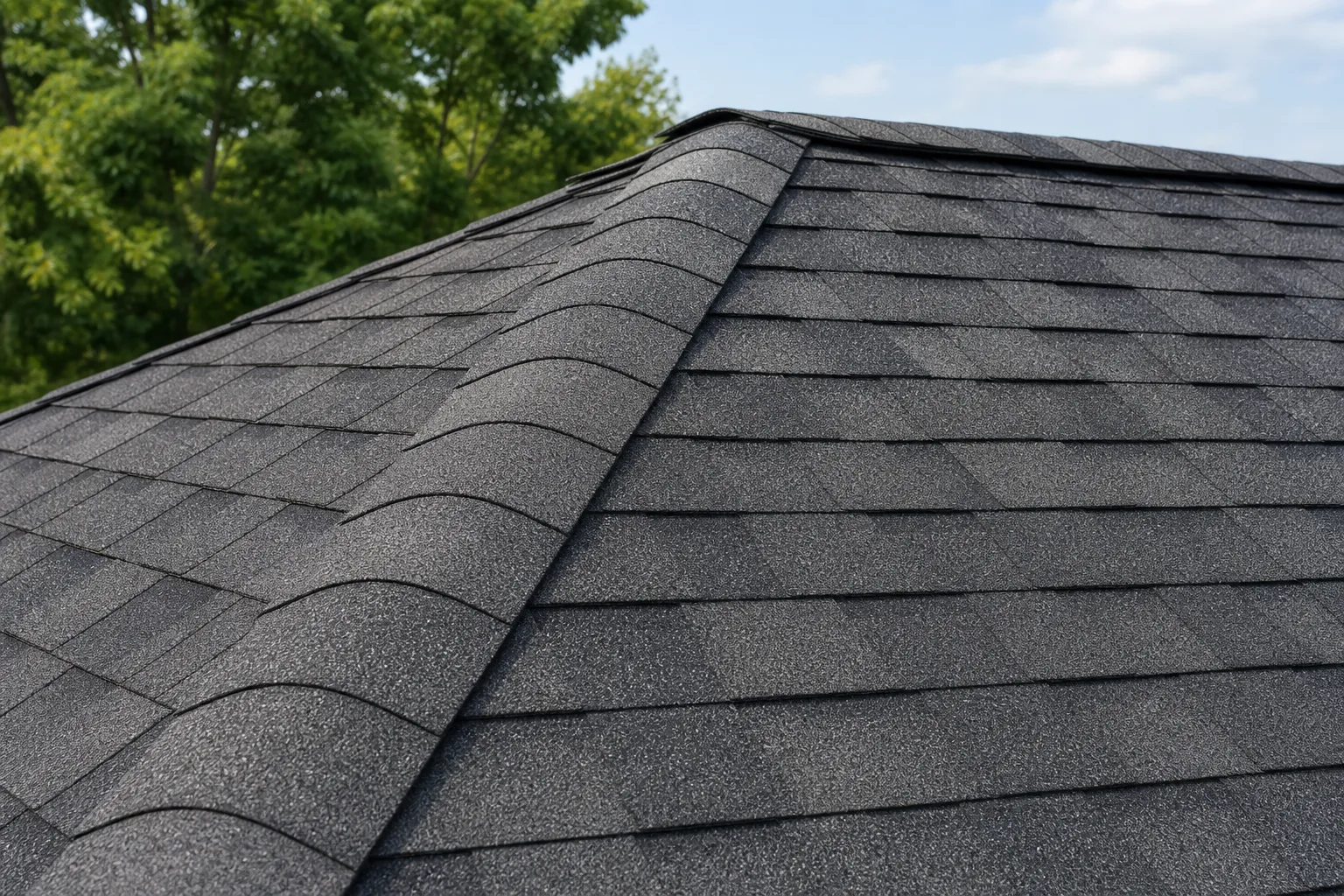 Composite architectural shingle roofing