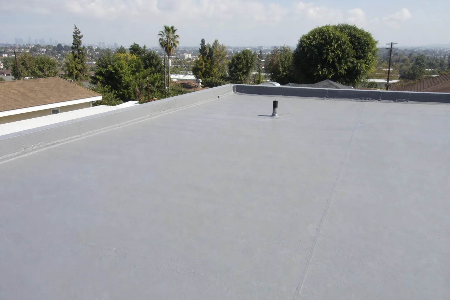 Flat and hot mop roofing system